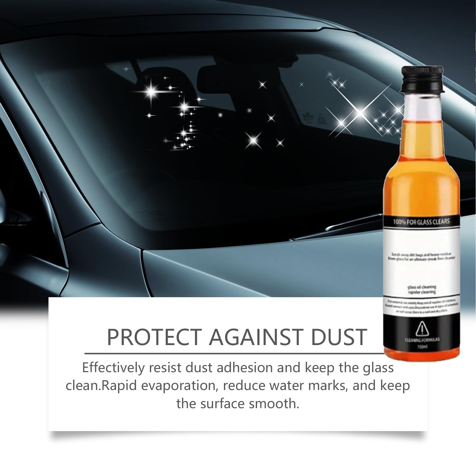 Premium Car Glass Oil Film Remover & Cleaner Kit (2PCS) - Effective Windshield & Window Degreaser for Crystal Clear Visibility - Perfect for Car, Truck & Home Windows