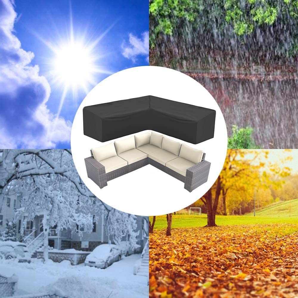 Amberr Waterproof Outdoor Sectional Sofa Cover - V-Shaped 90x90 Inches, All-Weather Patio Furniture Protector for Garden, Lawn & Backyard - Perfect for Sectional Couches, Lounge Sets & Outdoor Seating
