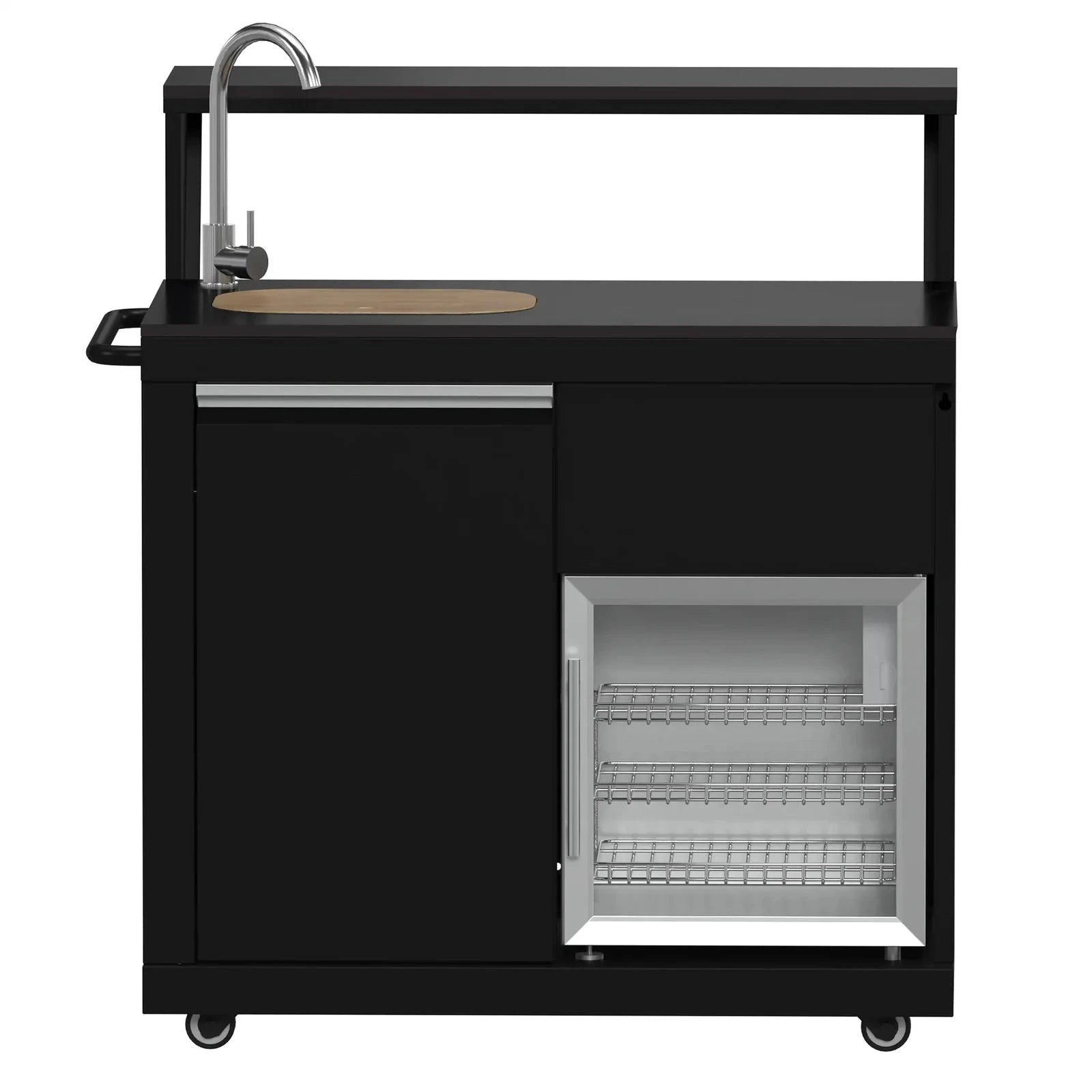 Premium Forno All'Aperto Outdoor Kitchen Set FODKT2582BLK - Stainless Steel BBQ Grill Island with Side Burner & Storage - Perfect for Backyard, Patio, and Poolside Entertaining