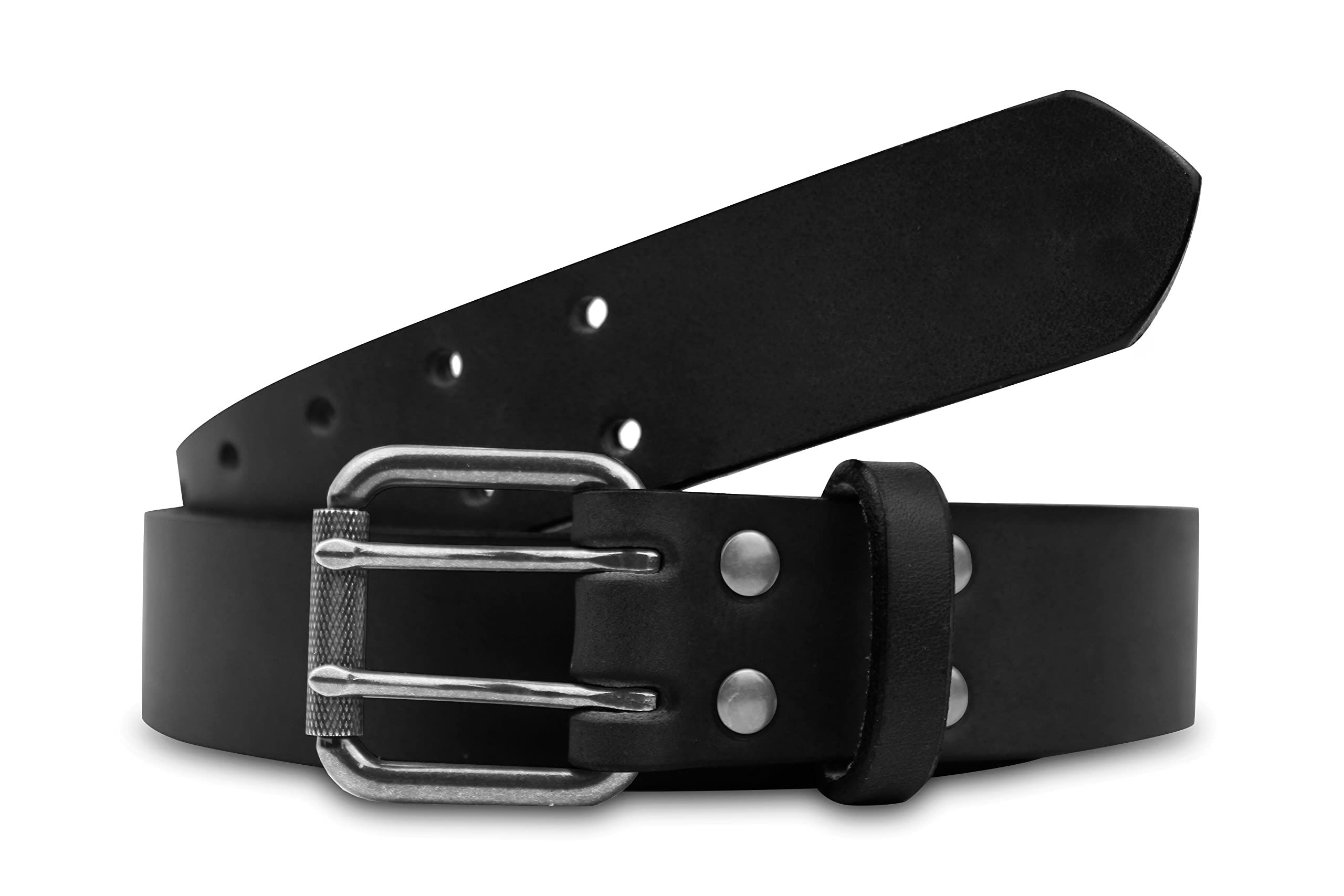 American Bench Craft Men's Double Prong Leather Belt - Premium Genuine Leather Dress Belt with Dual Hole Design for Business & Casual Wear | Perfect for Office, Wedding & Everyday Use