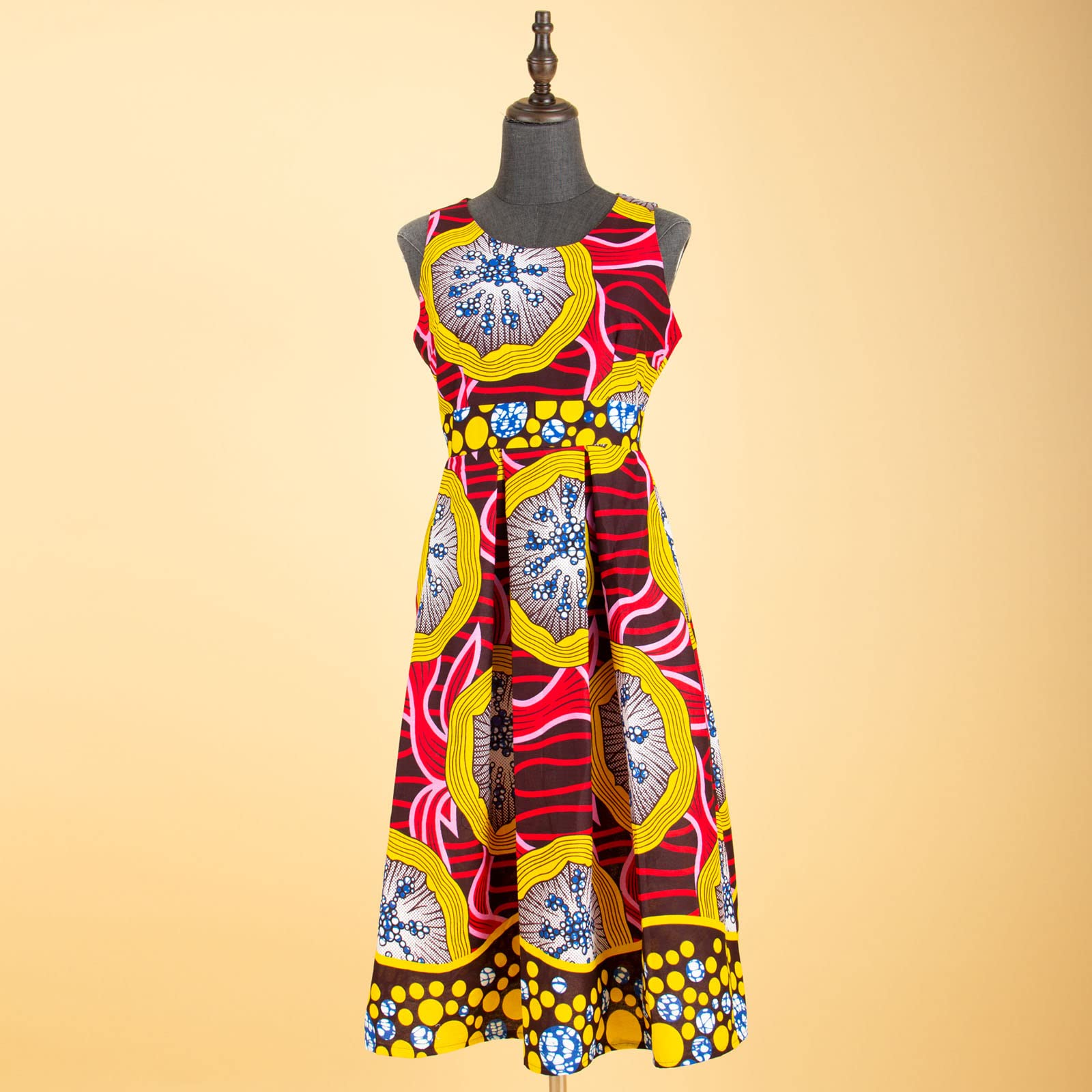 African Print Dresses for Women - Summer Sleeveless High Waist Casual Dashiki Dress - Plus Size Flowy Party Attire - Perfect for Beach Vacations, Cultural Events & Summer Weddings