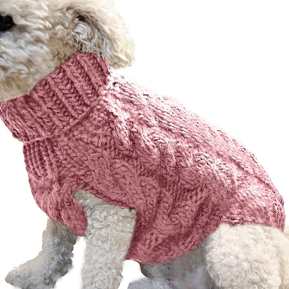Stylish Turtleneck Dog Sweater for Small Dogs - Warm, Soft & Breathable Winter Pet Clothing - Perfect for Indoor/Outdoor Wear & Holiday Photos