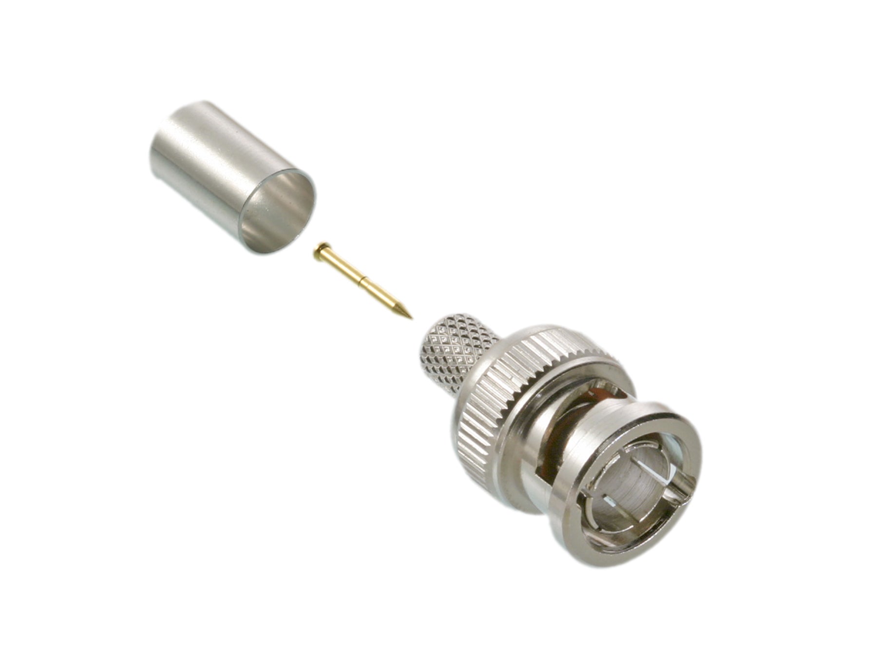 75 Ohm Male BNC Crimp Connectors - 10 Pack (307 2TP) for CCTV, Video Surveillance & RF Antenna Connections
