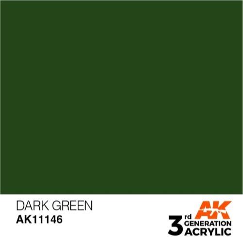 AK Interactive AK11146 Dark Green Acrylic Paint - 17ml Bottle (3rd Generation) for Military Models, Miniatures & Dioramas