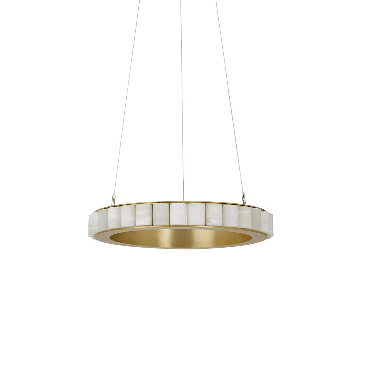 Alabaster Avalon Halo Chandelier - Modern Crystal Ceiling Light Fixture for Dining Room, Bedroom & Living Room Decor