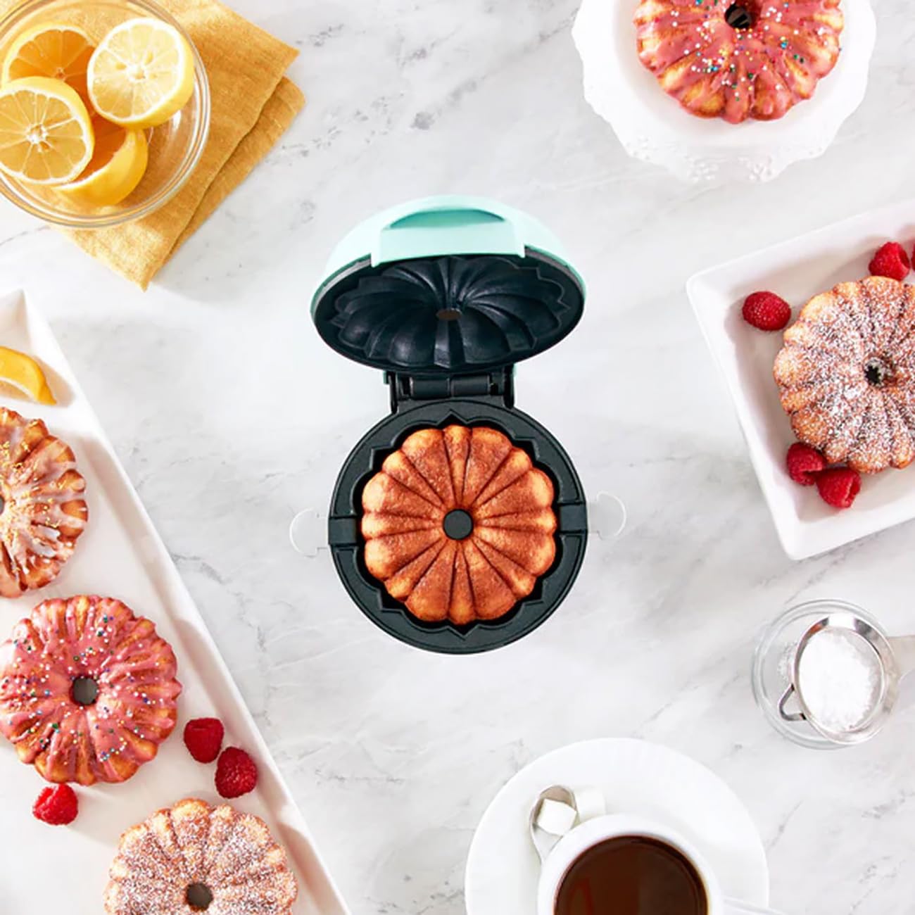 Mini Bundt Cake Maker - Electric Rotating Cake Pan for Quick Breakfast & Desserts | Portable & Easy to Use Home Baking Tool for Parties, Gifts & Family Gatherings