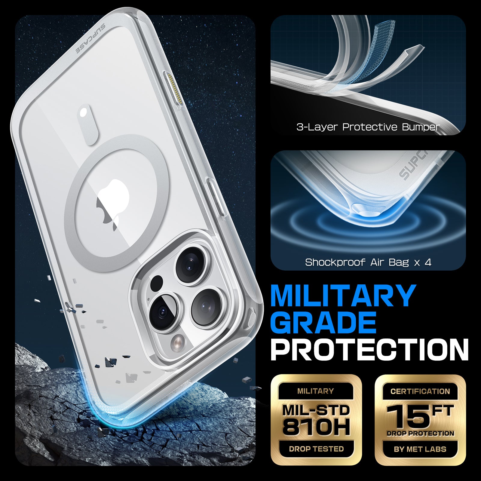 iPhone 16 Pro Max Case 6.9 Inch - Unicorn Beetle MAG Slim Clear Protective Cover with MagSafe & Camera Control Button | Shockproof, Scratch Resistant | Perfect for Daily Use, Outdoor Activities & Travel