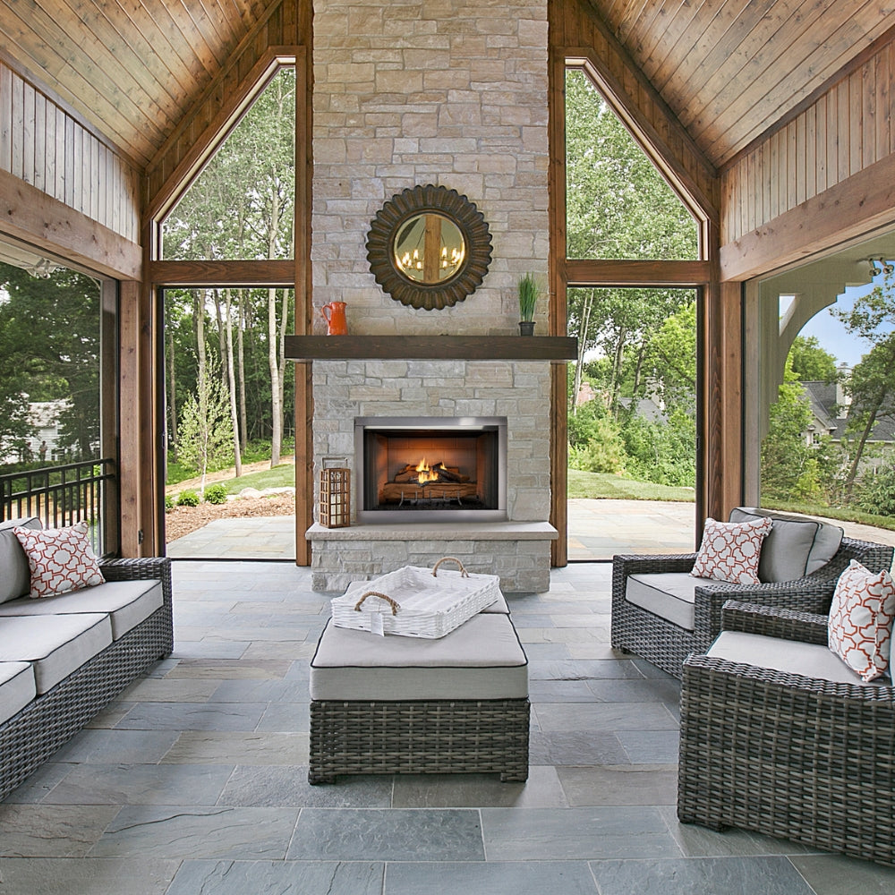 42 Inch Vent-Free Outdoor Gas Fireplace - Majestic Vesper - Perfect for Patio, Deck, and Backyard Gatherings