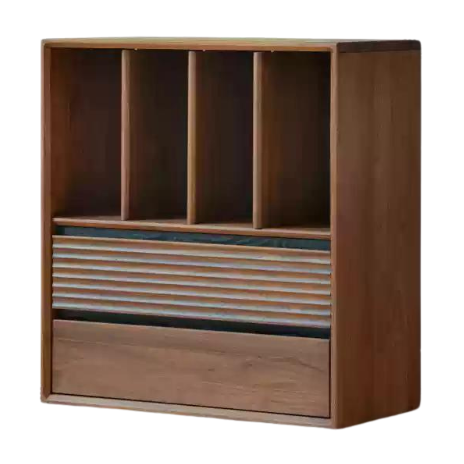 Premium Solid Oak & Black Walnut Modular Bookcase - Modern Luxury Wooden Bookshelf for Home Office, Living Room, and Library Organization