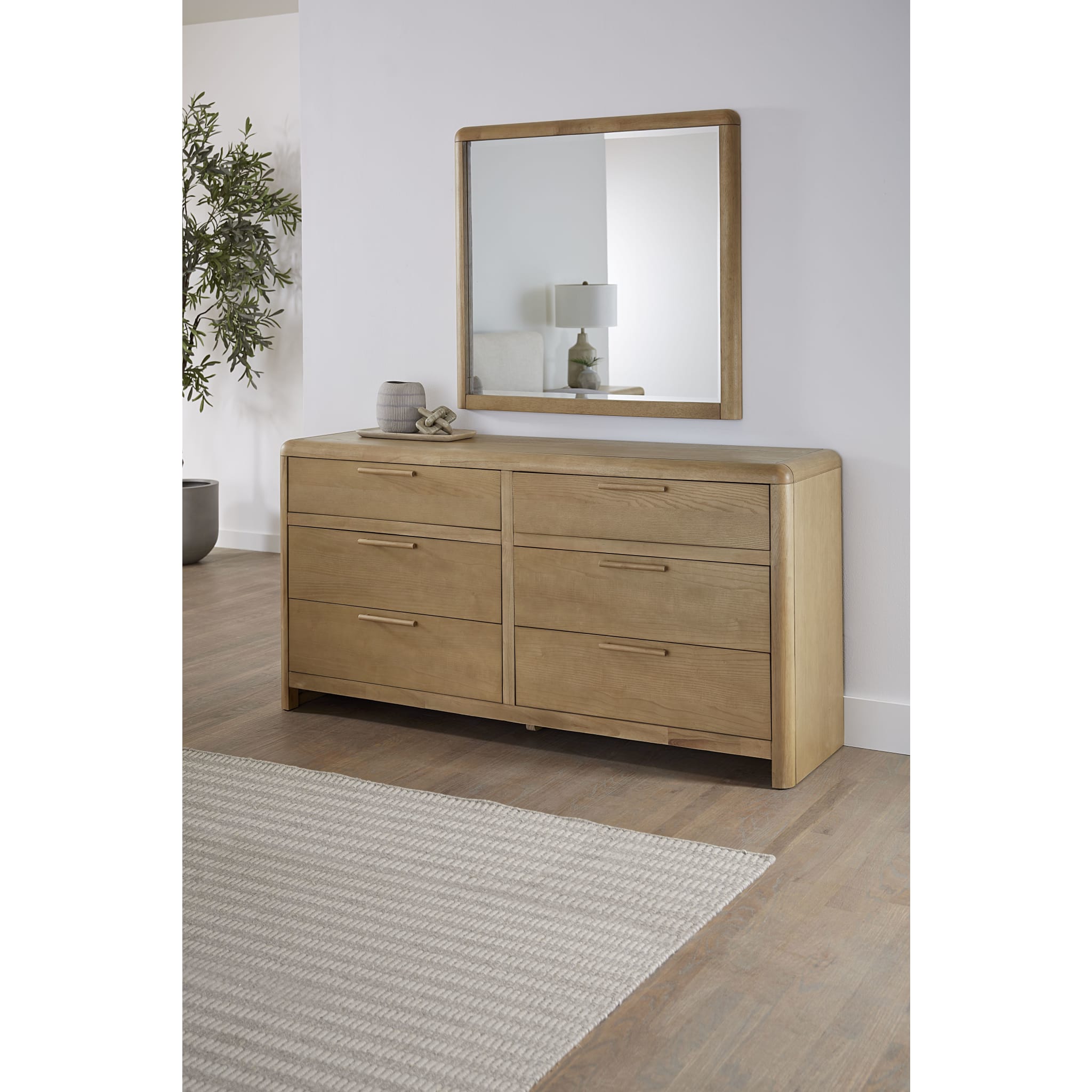 Furano 6-Drawer Ginger Ash Wood Dresser - Stylish and Durable Bedroom Furniture for Home Organization & Storage