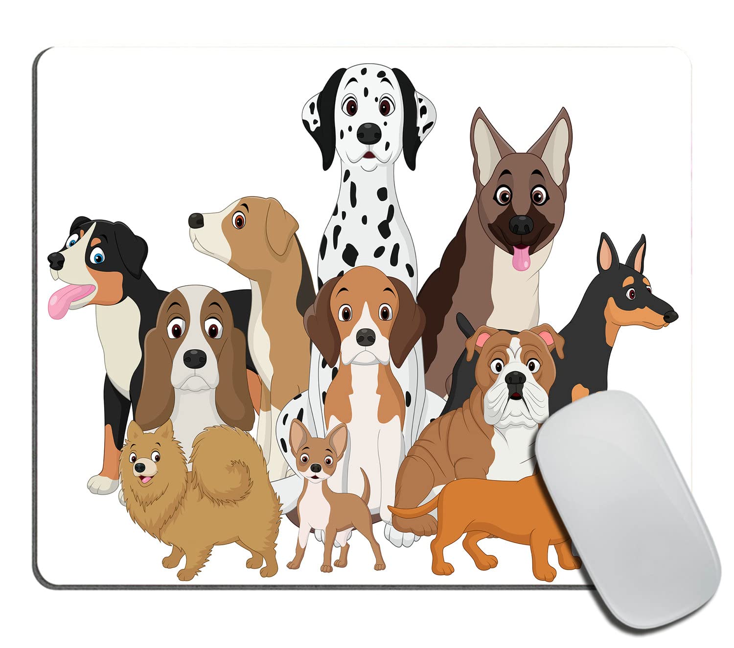 7.9 x 9.5 Inch Cute Cartoon Dog Mouse Pad - Non-Slip Rubber Base, Washable Computer Mouse Mat for Wireless Mouse - Perfect for Office, Gaming & Home Workspace