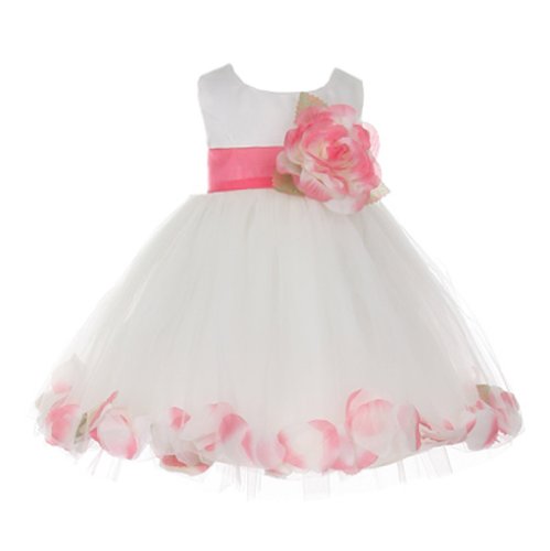 White With Coral Sash, Flower & Petals