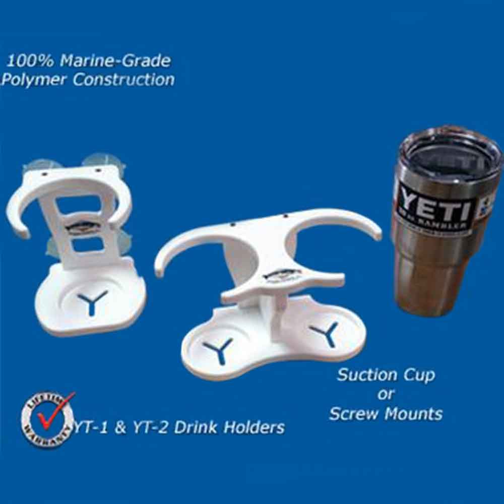 Premium Deep Blue Marine Products YETI Boat Drink Holders with Strong Suction Cups - Perfect for Boating, Fishing & Outdoor Adventures