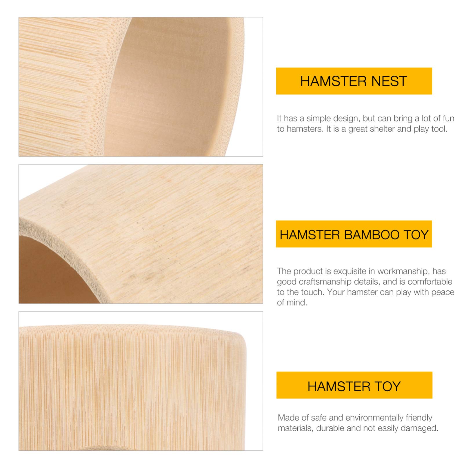 Balacoo Natural Bamboo Hamster Hideout & Chew Toy - Small Animal Activity Tube for Chinchillas, Gerbils, Mice - Durable Pet Supplies for Cage Enrichment & Playtime Fun