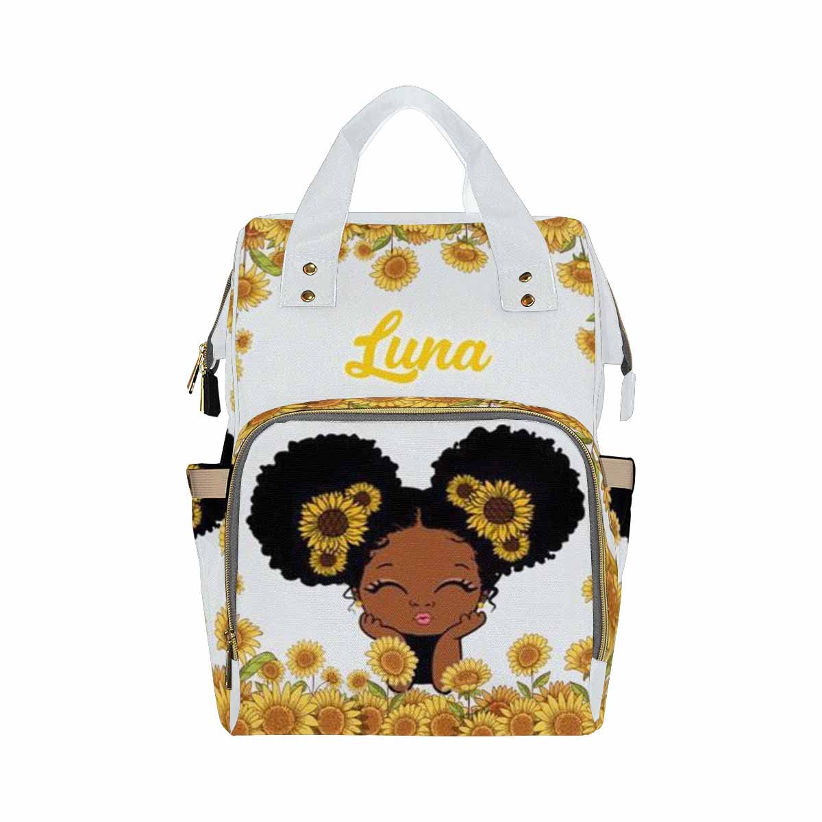 Waterproof Casual Travel Backpack for Women - Lightweight Sunflower Print Daypack for College, Daycare, Hiking & Outdoor Adventures | Perfect Gift for Moms & African Fashion Lovers