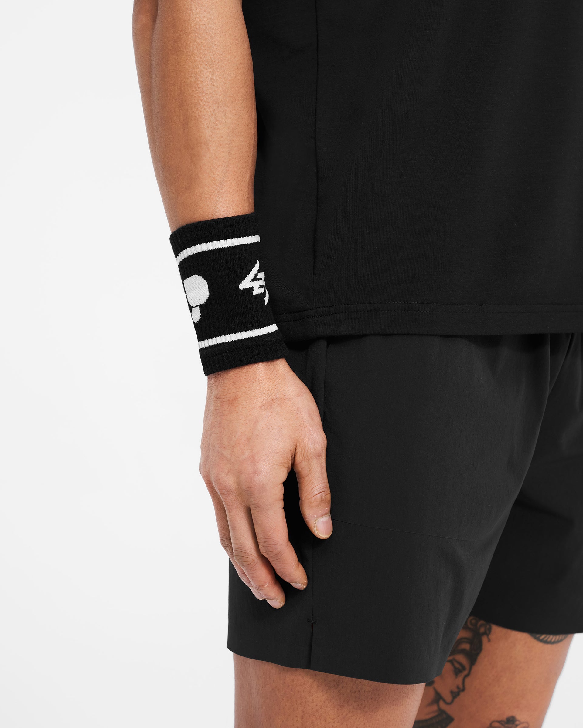 247 Marchon Puresport Wrist Bands - Jet Black | Sweat Absorbing Fitness Wristbands for Gym, Running & Sports | Unisex Comfortable Workout Accessories
