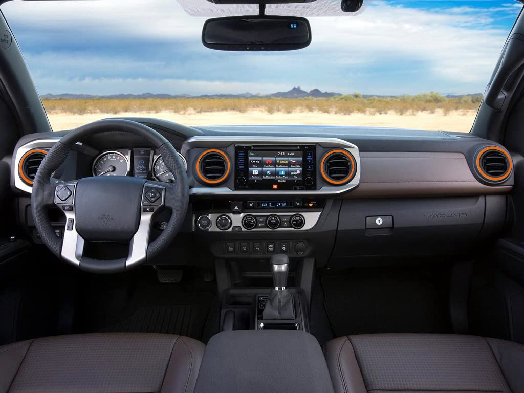 Toyota Tacoma 2016-2021 AC Vent Cover Trim - 4pcs Orange Dash Decoration Rings for Air Conditioner Outlet | Durable ABS Plastic, Easy Installation | Perfect for Off-Roading & Interior Customization