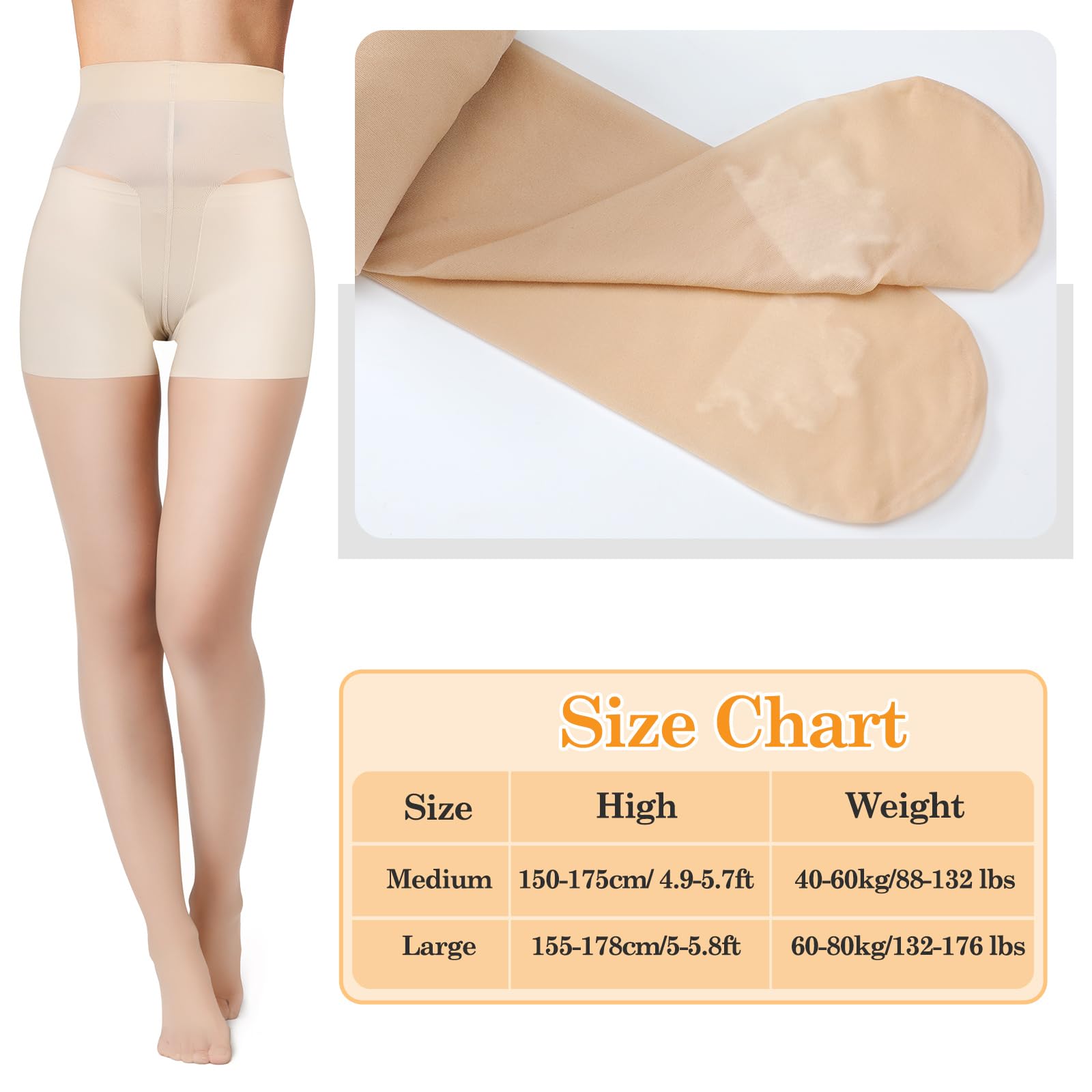 Mepase 4 Pairs Women's Golf Sheer Tights - UV Protection, Reinforced Toes, Non-Slip Stockings for Outdoor Sports & Active Wear - Perfect for Golf, Running, Yoga & Daily Comfort