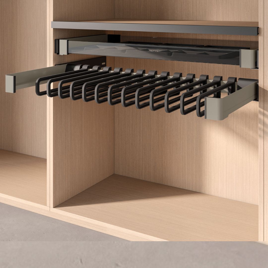 Conero Pull-Out Pants Rack - Space-Saving Closet Organizer for Trousers, Slacks & Jeans | Perfect for Small Closets & Bedroom Storage