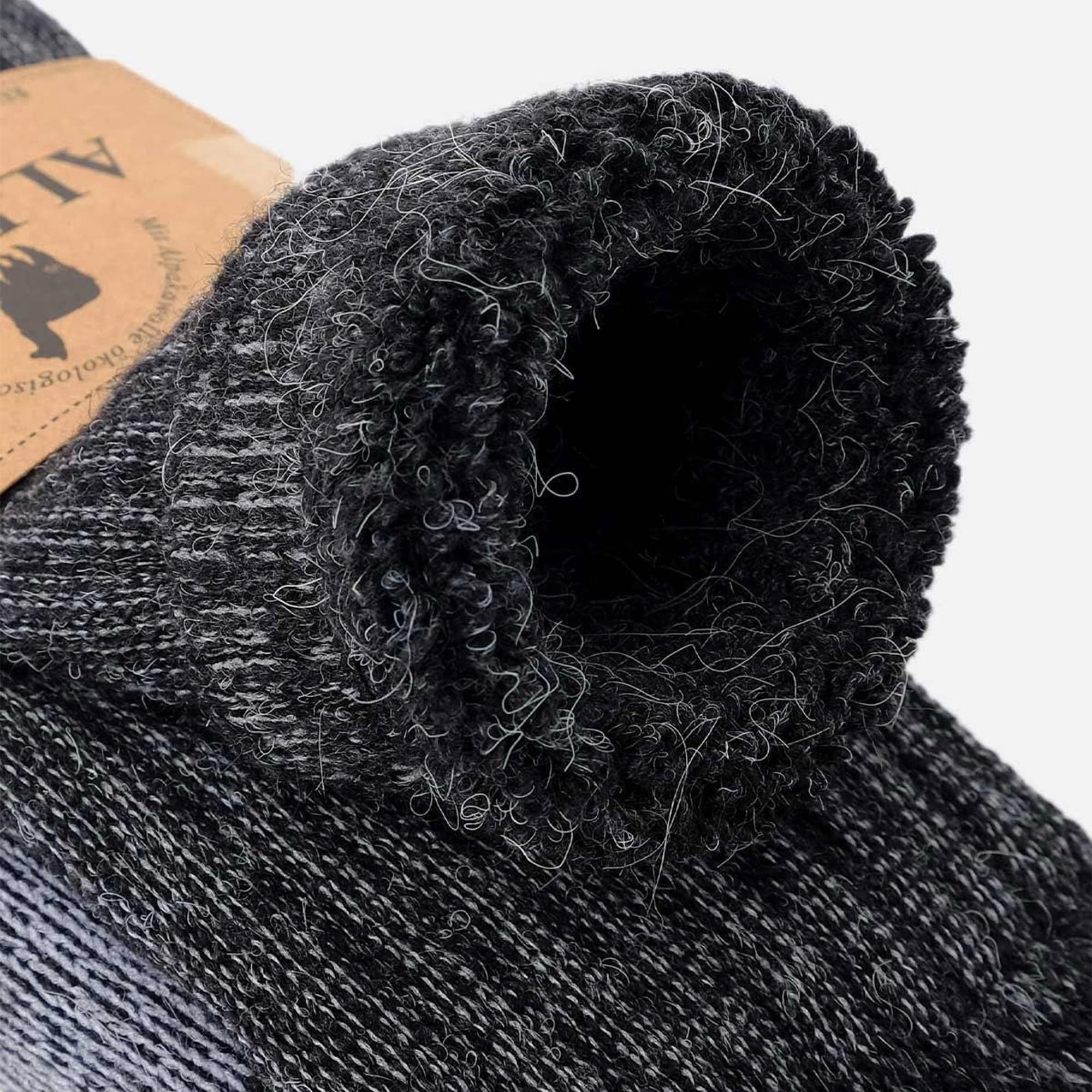 Premium Alpaca Wool Socks for Men & Women - Thermal Winter Socks with Cushioned Terry Interior - 1 Pair - Perfect for Hiking, Skiing & Cold Weather Comfort