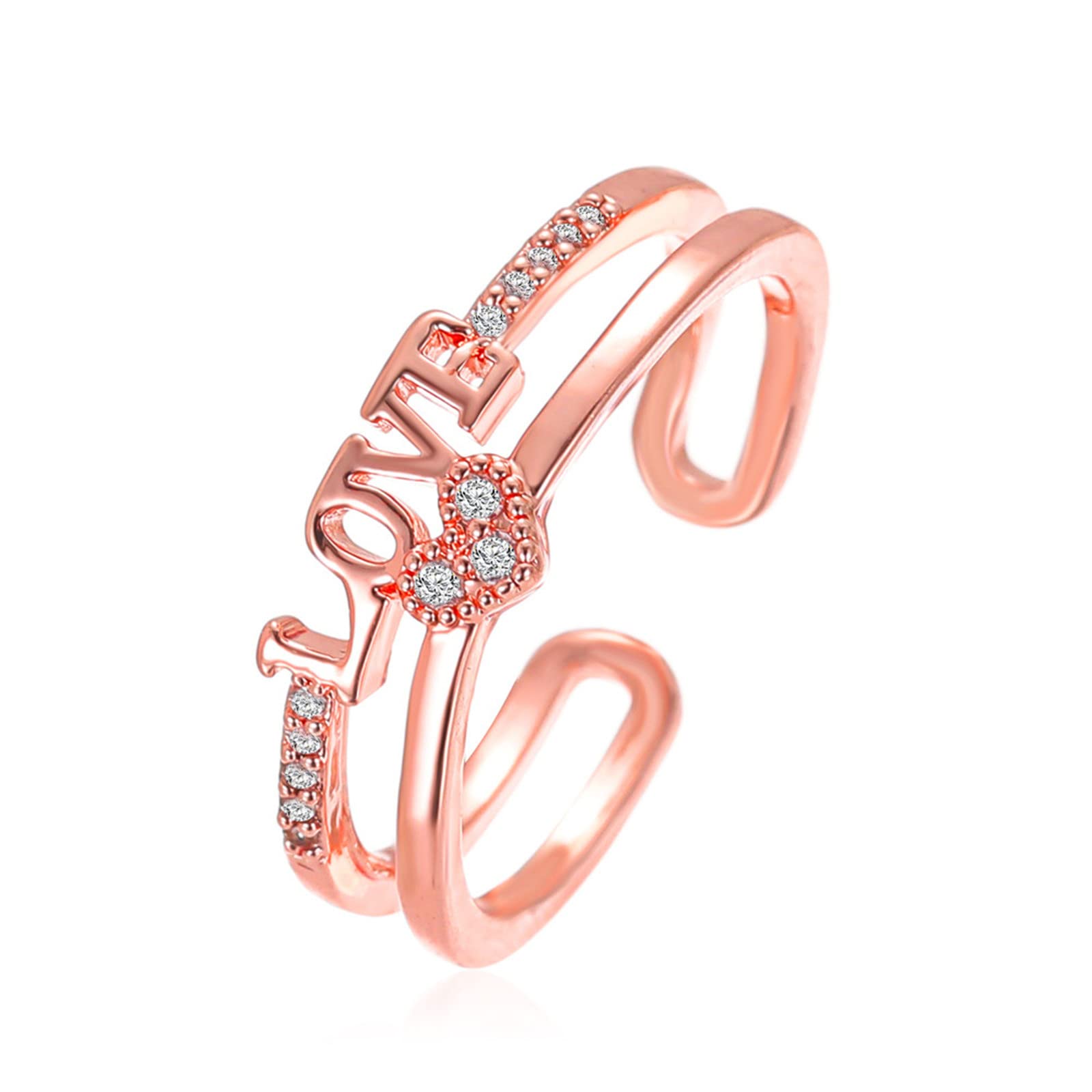 Adjustable Size 5 Rings for Women & Girls - Round Cut Zircon Engagement & Wedding Band Jewelry - Perfect for Proposals, Anniversaries, Bridal Parties & Everyday Wear