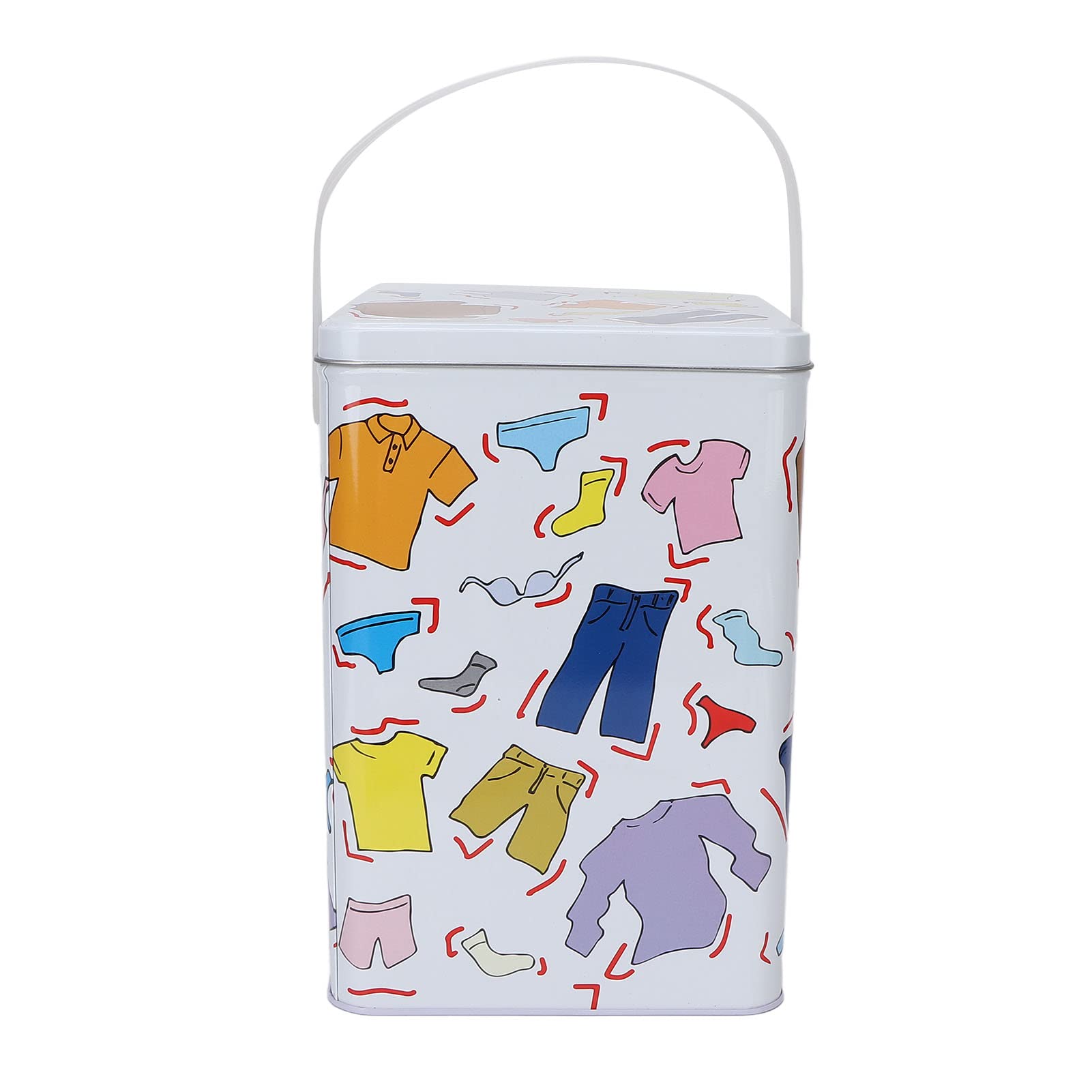 YUYTE Plastic Laundry Detergent Storage Box with Cute Ribbons - Powder Detergent Container, Socks & Stationery Organizer for Laundry Room - Durable & Space-Saving Home Organization Solution (Perfect for Apartments, Dorms & Small Spaces)
