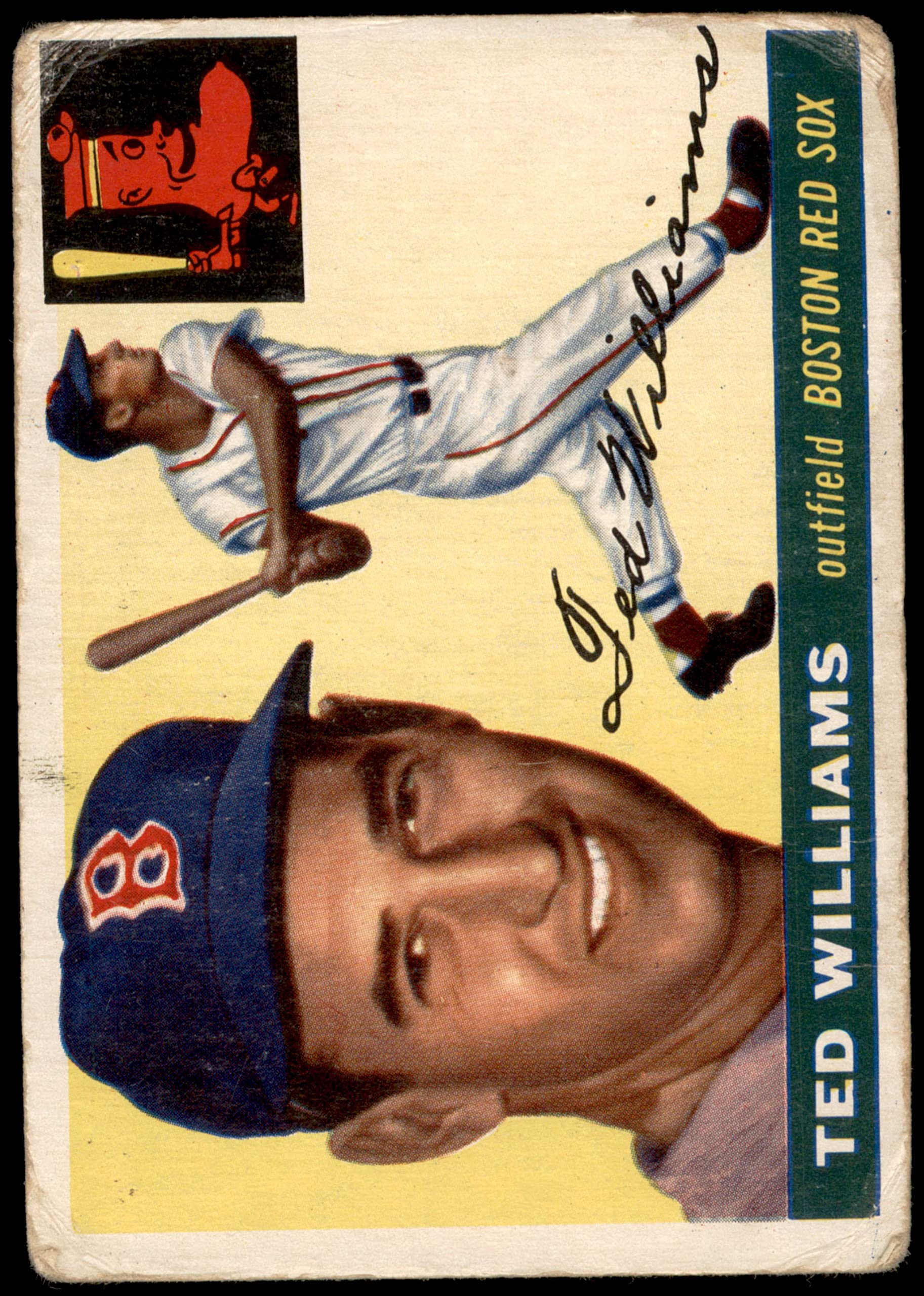 1955 Topps #2 Ted Williams Boston Red Sox Baseball Card - Vintage Collectible Sports Memorabilia for Fans & Collectors - Perfect for Display, Trading, and Sports Memorabilia Collections
