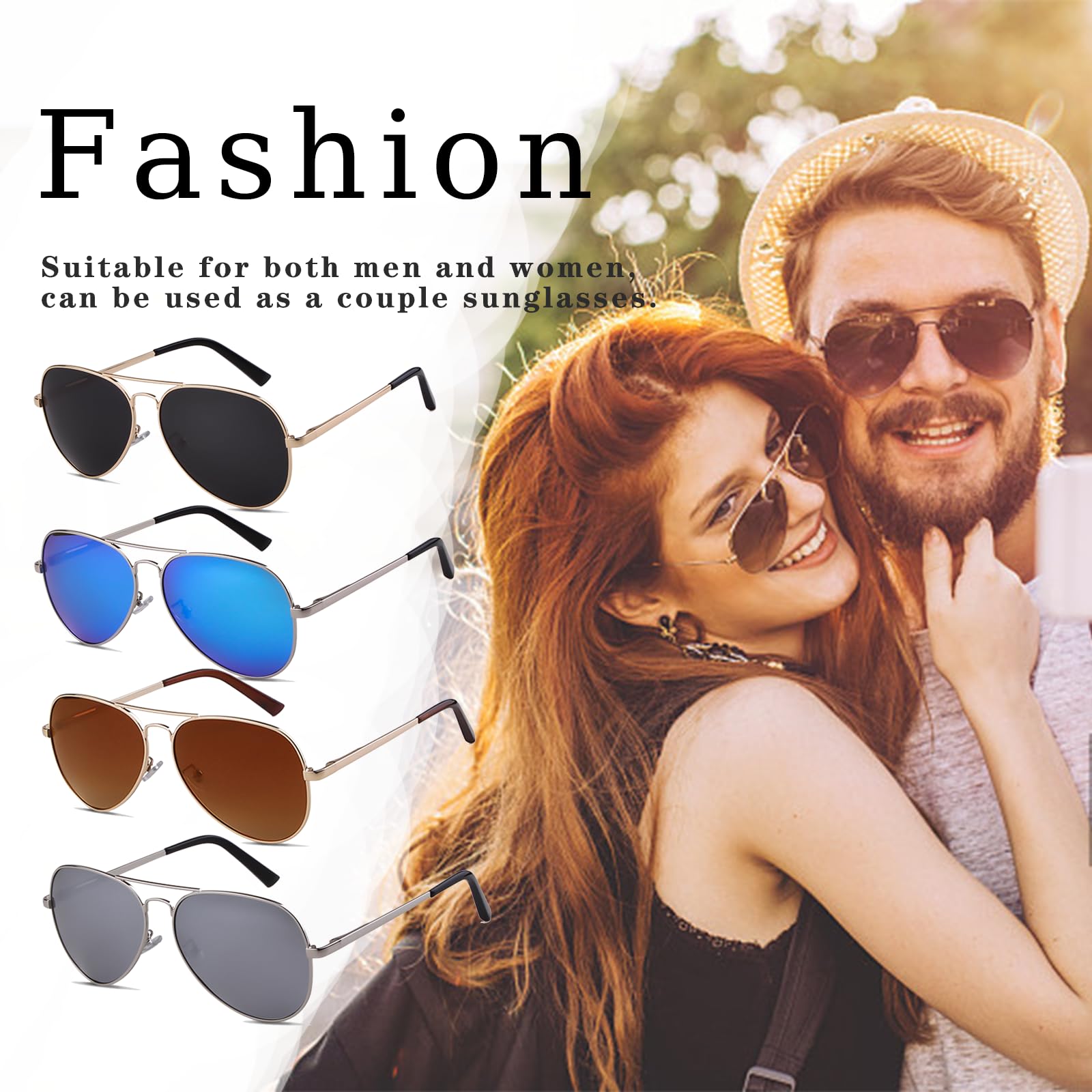 VIA LEECA Oversized Polarized Aviator Sunglasses for Men & Women - UV Protection Metal Frame Sun Glasses for Beach, Driving, Fishing & Outdoor Activities