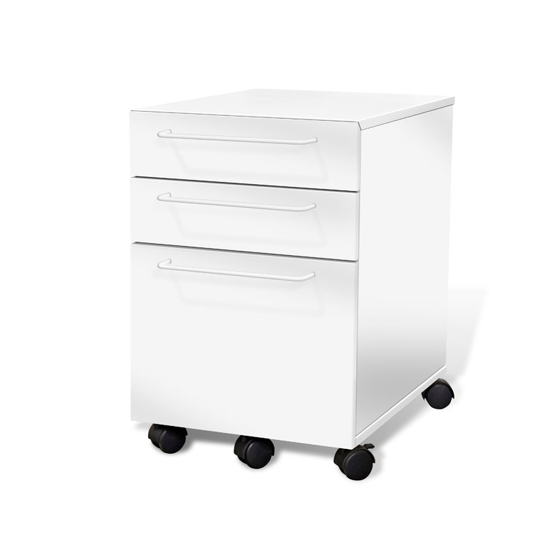 2-Supply & 1 Hanging File Wooden Mobile Pedestal - Office Storage Cabinet with Wheels for Files and Documents - Perfect for Home Office, Classroom, and Workspace Organization