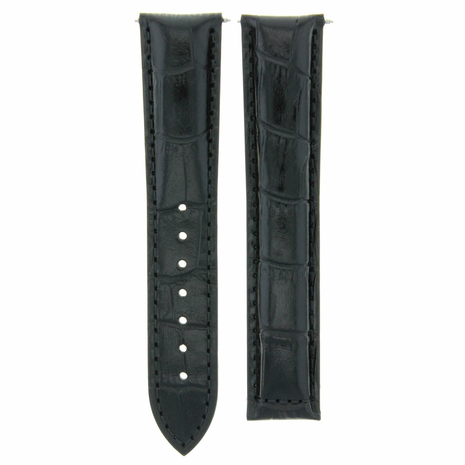 22mm Genuine Leather Watch Band Strap - Compatible with IWC Laureus 22/18mm Deployment Clasp - Black Replacement Strap for Men's & Women's Watches - Perfect for Business, Casual & Formal Occasions