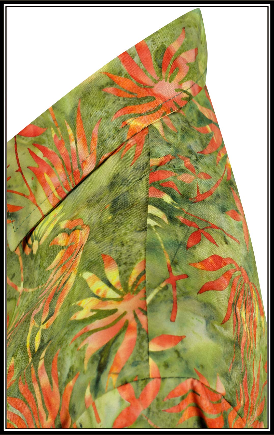 LA LEELA Women's Summer Casual Hawaiian Shirt - Short Sleeve Button Up Blouse with Spring Leaves Print - Beach Vacation, Pool Party & Tropical Outfit for Women (Green)