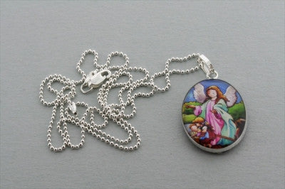 Saint Wish Pendant with Wings - 55cm Silver Chain Necklace for Women - Perfect for Gifts, Parties, and Everyday Elegance