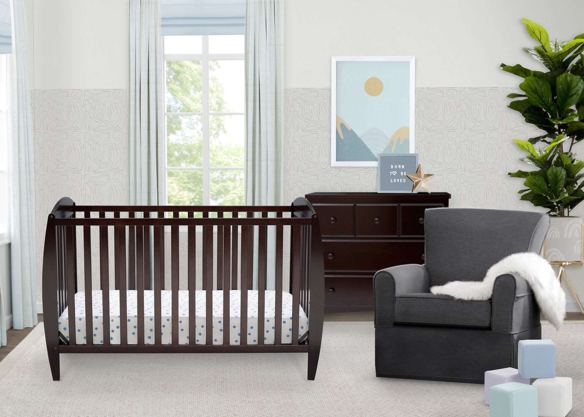Taylor 4-in-1 Convertible Baby Crib - Converts to Toddler Bed, Daybed & Full-Size Bed | Modern Nursery Furniture for Newborns & Growing Kids | Perfect for Small Spaces & Shared Rooms