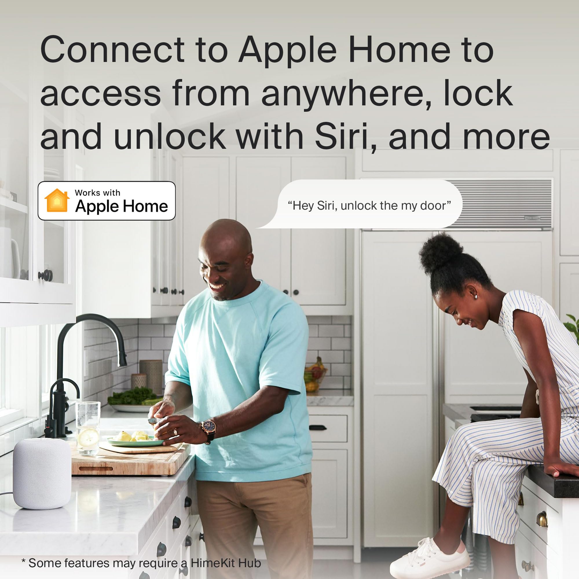 Level Lock+ Deadbolt Smart Lock - World's Smallest Apple Home Key Enabled Smart Lock - iOS & Android App Control - Satin Nickel Finish - Perfect for Smart Homes & Vacation Rentals