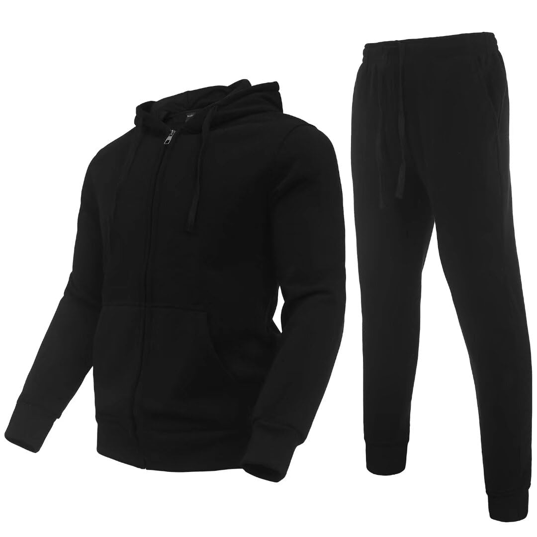 Zusmen Men's 2-Piece Tracksuit Set - Stylish Track Jacket & Pants for Casual Wear, Gym, and Outdoor Activities