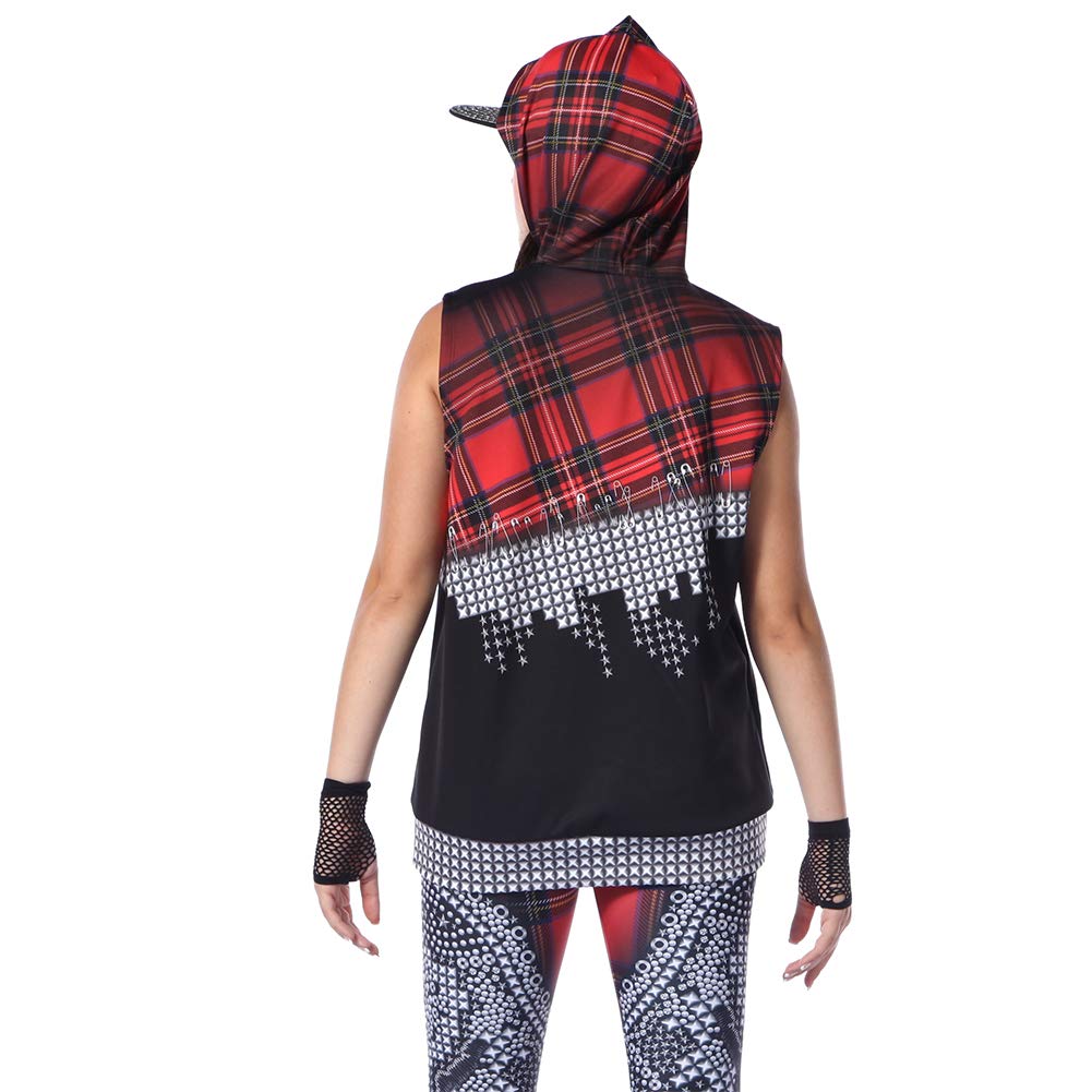 Youth Punk Rock Princess Cut Off Hip Hop Dance Costume Hoodie | Gothic Streetwear for Teens | Perfect for Concerts, Halloween & Dance Performances