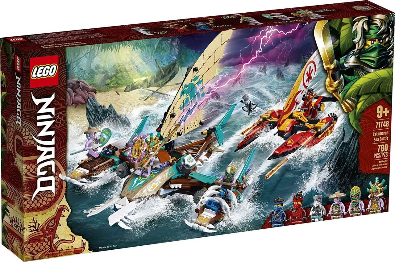 LEGO NINJAGO Catamaran Sea Battle 71748 Building Kit - 780-Piece Ninja Playset with Catamaran Boat, Kai, Jay & Zane Minifigures | Creative Construction Toy for Kids Ages 8+ | Perfect Birthday Gift & Role Play Adventure for NINJAGO Fans