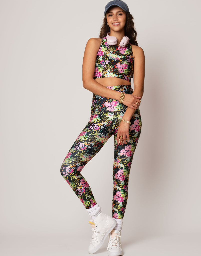 Natalia Floral Crop Top - Women's Boho Summer Blouse for Casual Outfits & Beach Vacations