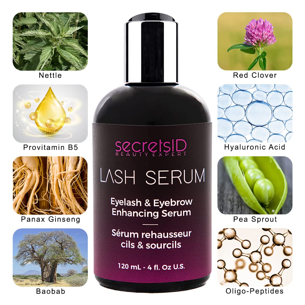 Natural Eyelash & Eyebrow Growth Serum - 15 Dual-Ended Tubes (120ml) for Longer Lashes & Thicker Brows - Fast-Acting Lash Enhancer for Daily Beauty Routine & Special Occasions