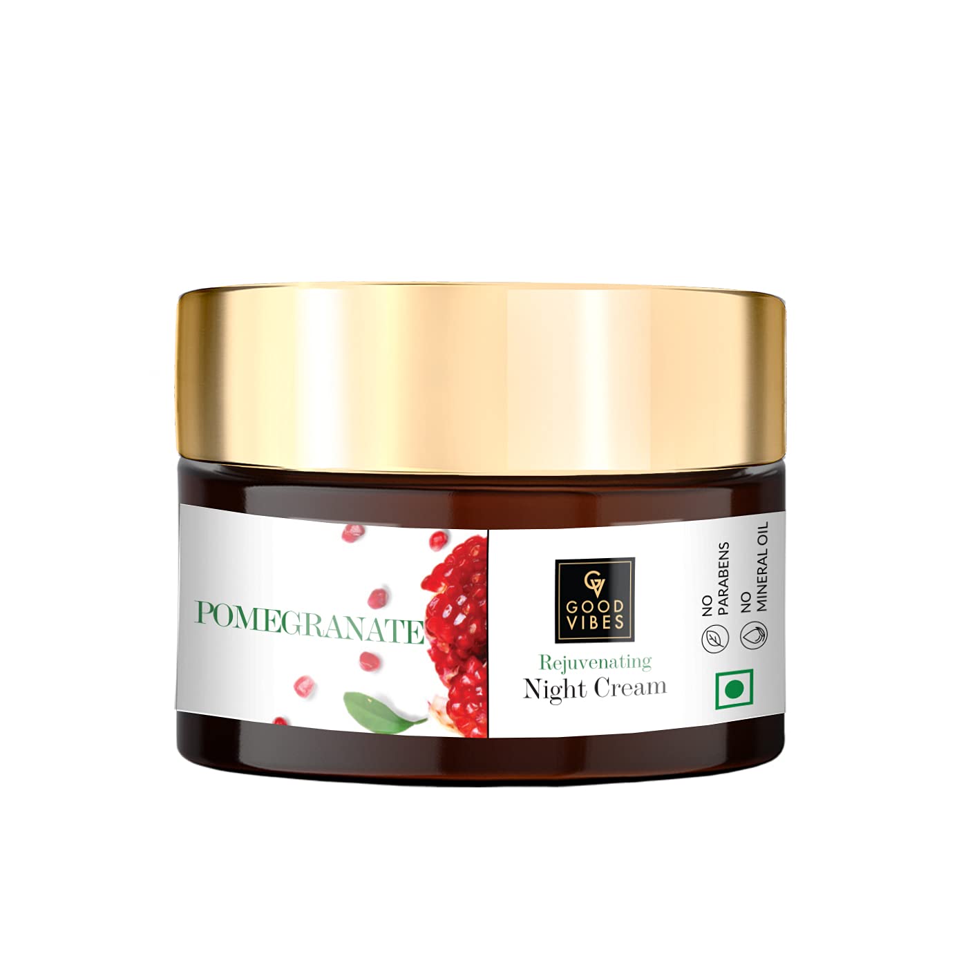 Good Vibes Pomegranate Rejuvenating Night Cream 50g - Anti-Aging Face Moisturizer for Dry Skin | Hydrating Night Treatment for Women | Perfect for Evening Skincare Routine & Overnight Skin Repair