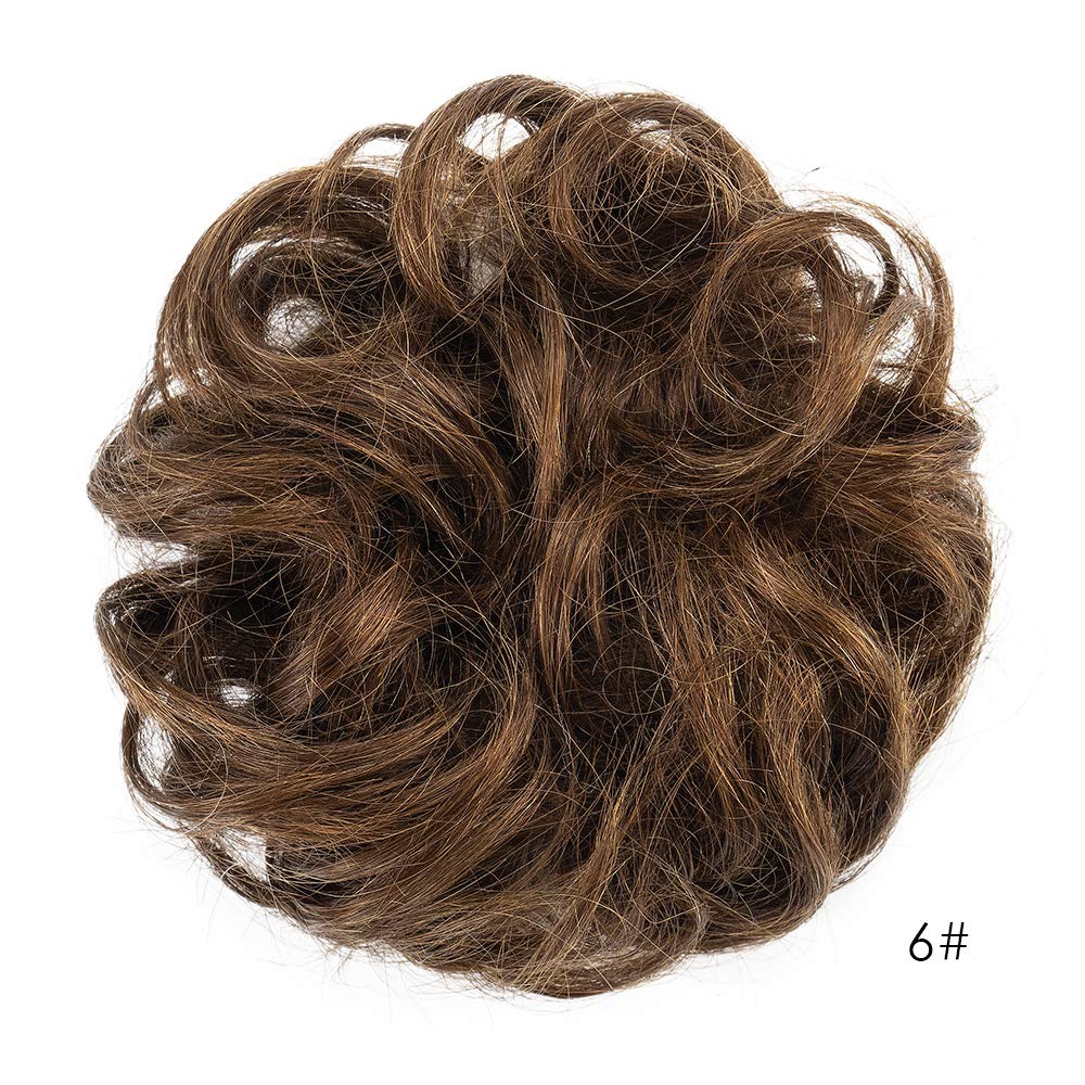 BARSDAR Chestnut Brown Human Hair Bun - Real Hair Bun Extensions for Women - Natural Bun Scrunchie Updo Chignon for Daily Use - Medium Size - Perfect for Work, Parties & Special Occasions