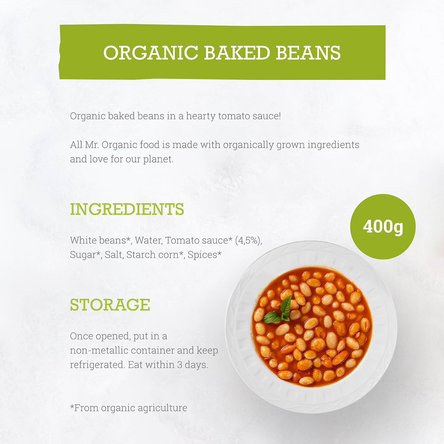 Organic Baked Beans in BPA-Free Can | Certified Vegan & USDA Organic | Perfect for Camping, BBQs & Quick Meals