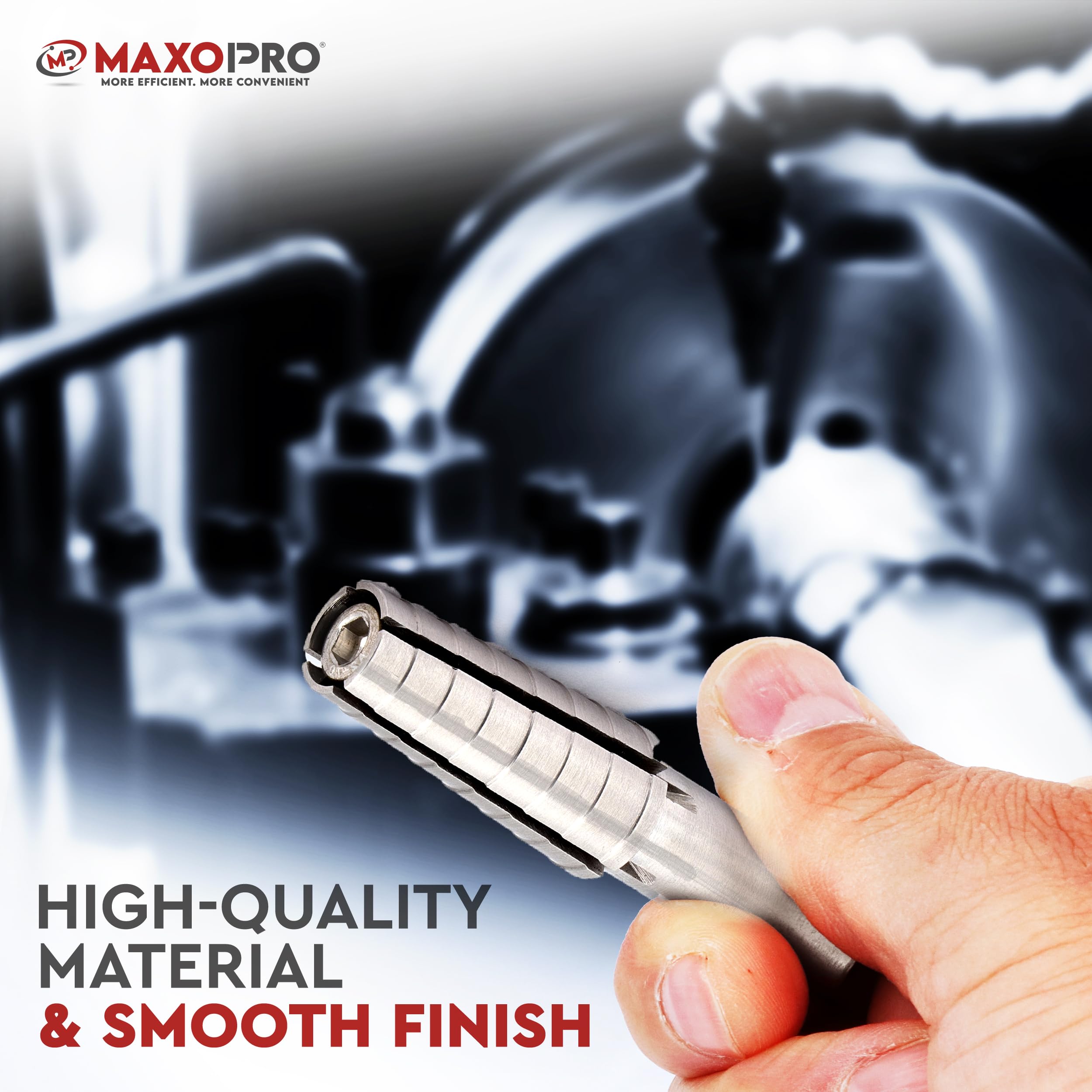 Premium Stainless Steel Expanding Ring Mandrel Set of 3 with Hex Allen Key - Heavy Duty Ring Shaper Tool for Jewelry Making (Sizes 4-14) - Perfect for Ring Turning, Metal Forming & DIY Jewelry Crafting - by MaxoPro