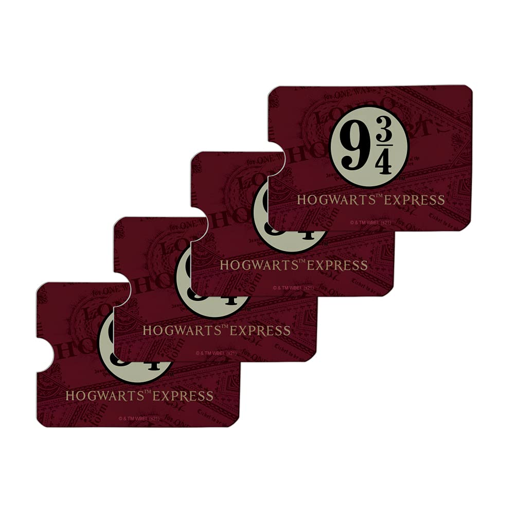 Harry Potter Hogwarts Express RFID Blocking Credit Card Holder Set of 4 - Protect Your Cards from Skimming - Perfect for Travel, Shopping & Daily Use