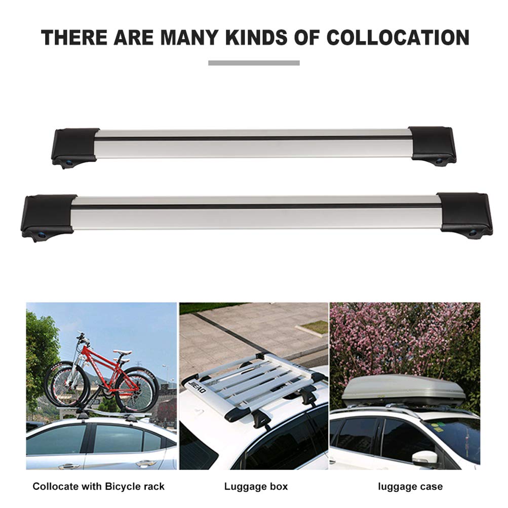 ECCPP Universal Roof Rack Cross Bars for BMW X5 2004-2013 - Heavy Duty Aluminum Cargo Carrier for Kayak, Canoe, Ski, Snowboard & Luggage - Perfect for Outdoor Adventures & Road Trips