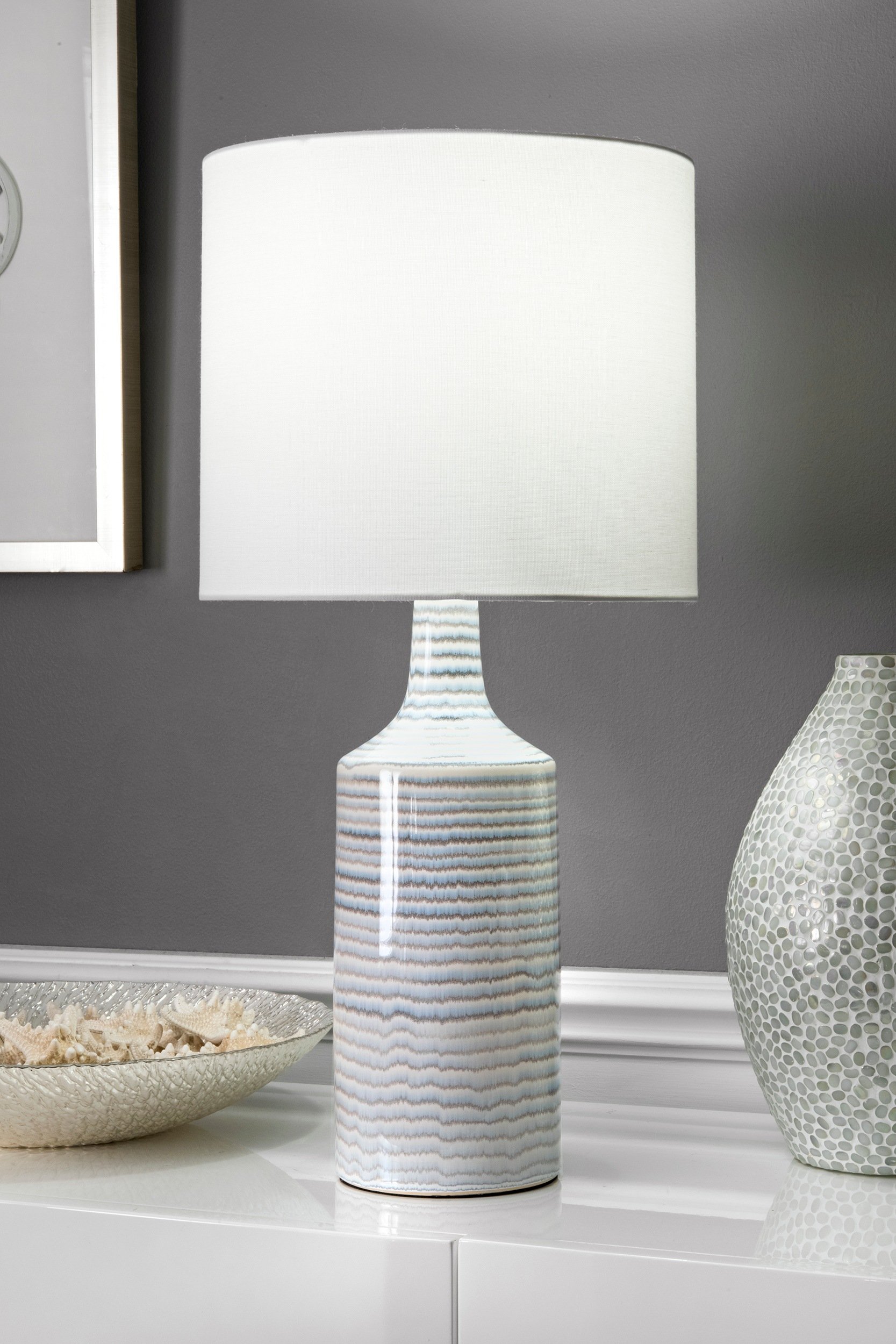 nuLOOM Modern Table Lamp with Fabric Shade - Stylish Bedside & Living Room Lighting for Home Decor