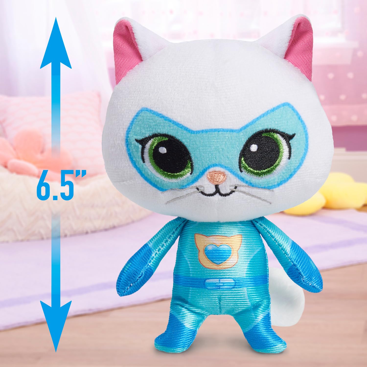 Just Play Disney Junior SuperKitties 6.5-inch Plush Stuffed Animal Toy - Bitsy the Kitten, Soft Cuddly Toy for Kids Ages 2 and Up | Perfect Gift for Birthday, Christmas & Pretend Play