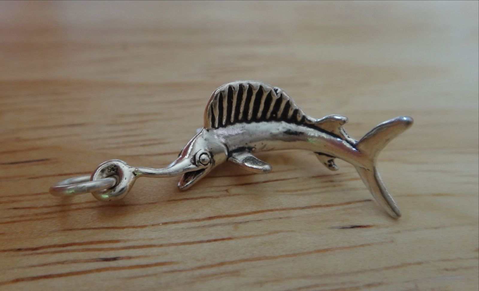 Sterling Silver Swordfish Charm Pendant - Elegant Jewelry for Necklaces, Bracelets & Gifts - Perfect for Beach Parties, Nautical Themes & Ocean Lover Accessories