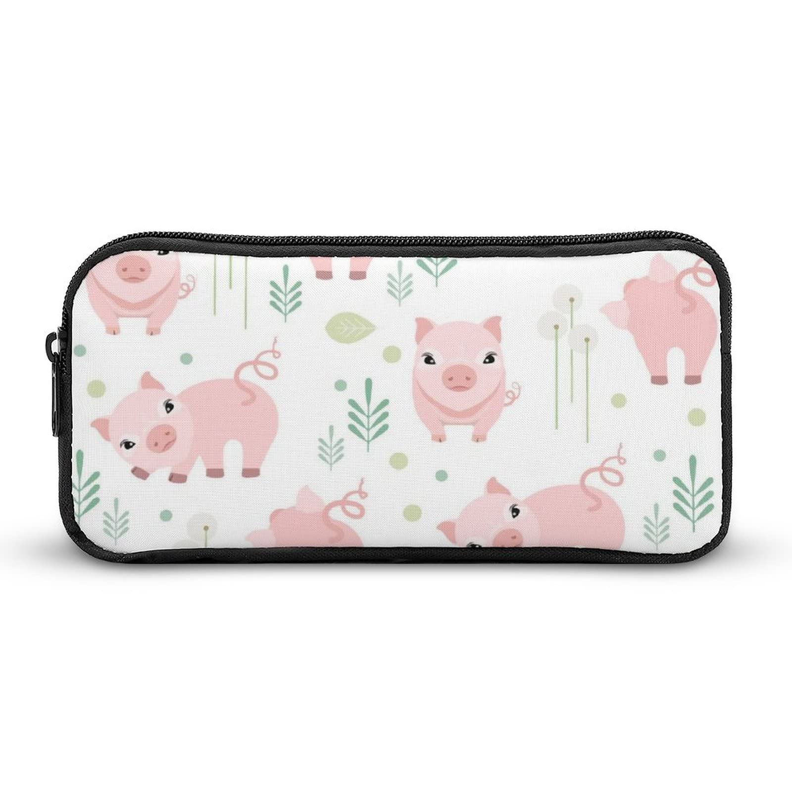 Cute Pink Lazy Pig Pencil Case - School & Office Stationery Organizer for Pens, Pencils & Makeup - Perfect for Students, Teachers & Professionals