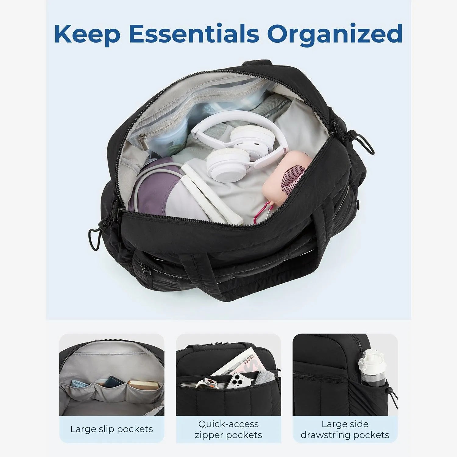 Waterproof Gym Duffle Bag for Men & Women - Large Sports Travel Duffel with Shoe Compartment - Perfect for Workout, Gym, Travel & Weekend Getaways